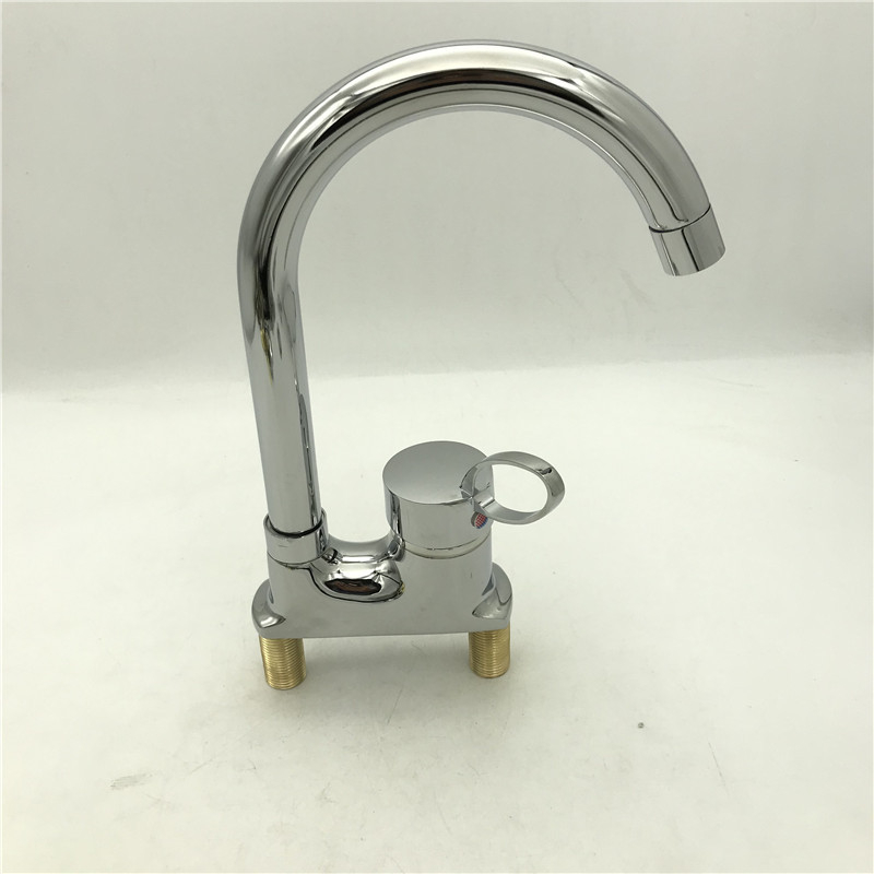 Fürdőszobai mosdócsaptelep, réz test, kerámiás szelep, függőleges felszerelés, modell A-03800, galvanizált felület