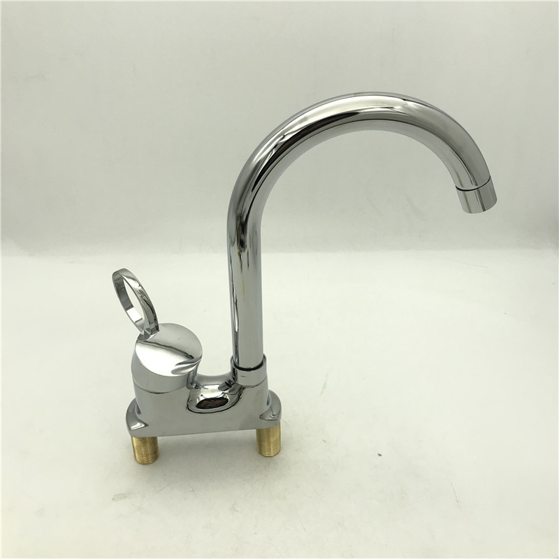 Fürdőszobai mosdócsaptelep, réz test, kerámiás szelep, függőleges felszerelés, modell A-03800, galvanizált felület