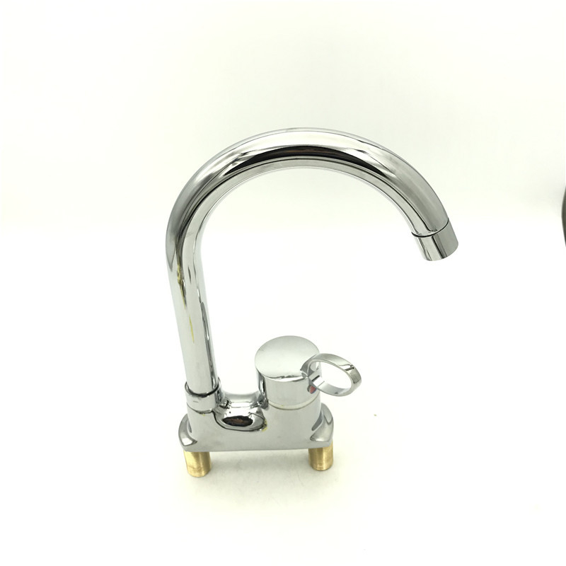 Fürdőszobai mosdócsaptelep, réz test, kerámiás szelep, függőleges felszerelés, modell A-03800, galvanizált felület