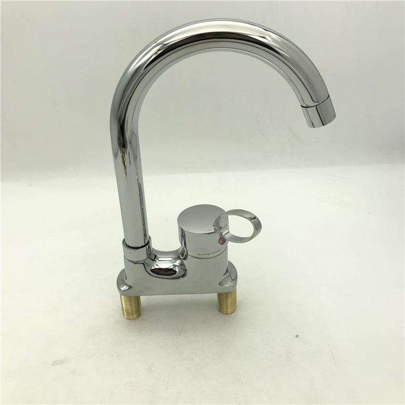 Fürdőszobai mosdócsaptelep, réz test, kerámiás szelep, függőleges felszerelés, modell A-03800, galvanizált felület