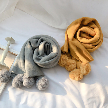 Today корейски стил Dongdaemun гладко плетен шал — топъл през зимата, полиестерна тъкан