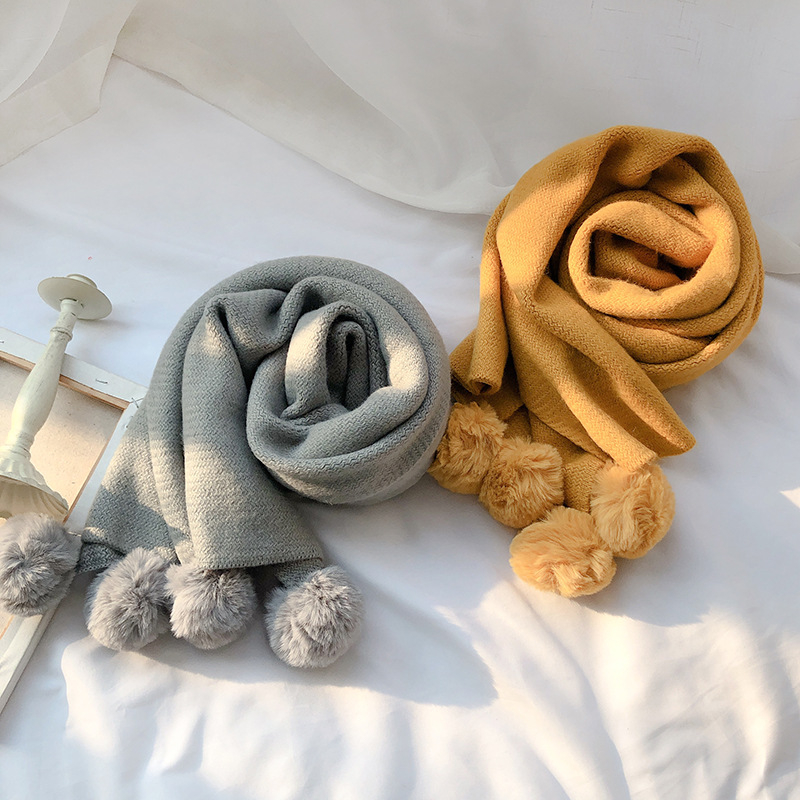 Today корейски стил Dongdaemun гладко плетен шал — топъл през зимата, полиестерна тъкан