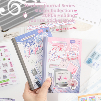 Книга със стикери за DIY декорации – филмови изрязани мотиви, INS стил и английски мотиви за планер и телефон (Марка: Yuyan; Материал: хартия; Занаят: стикери, печат, чисто ръчна изработка; Номер на продукта: Yuyan--Healing Handwritten Cut Film Sticker Boo