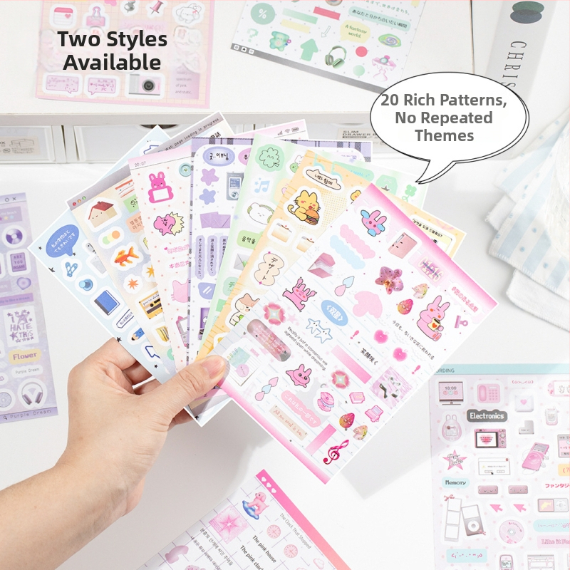 Kniha nálepiek pre DIY dekorácie – filmové výrezy s anglickými motívmi INS štýlu pre plánovač a kryt na telefón (Značka: Yuyan; Materiál: papier; Remeslo: nálepky, tlač, ručná výroba; Číslo produktu: Yuyan--Healing Handwritten Cut Film Sticker Book)