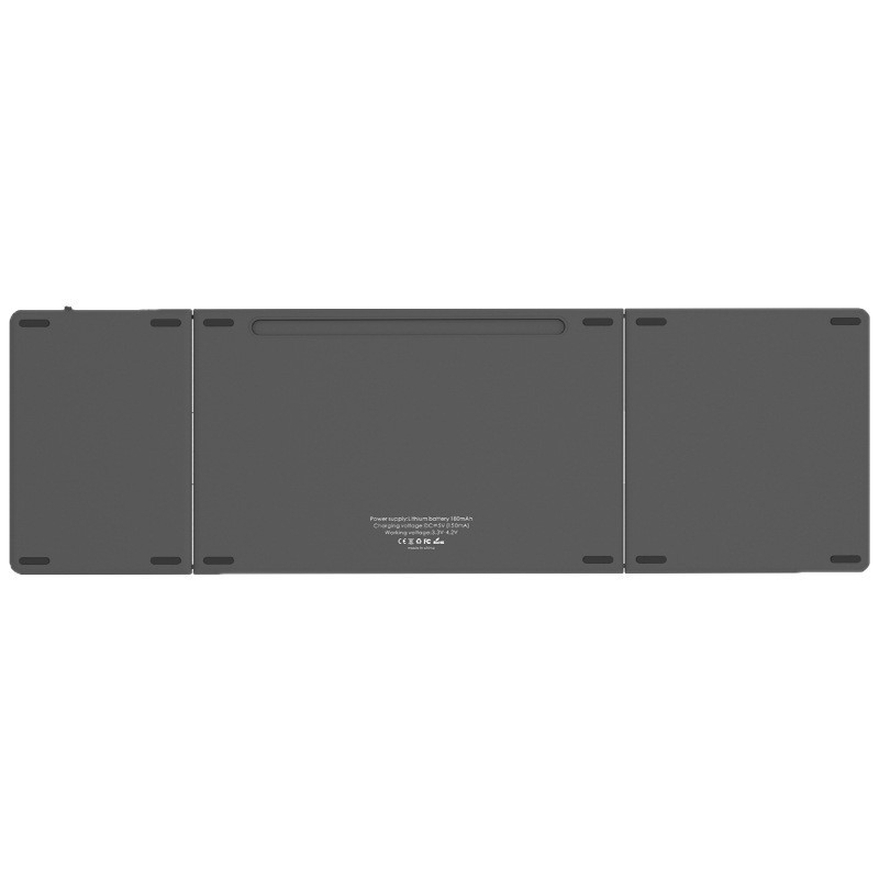 Bluetooth клавиатура с PU кожен калъф, сгъваема на три части, управление с докосване, ABS материал, до 87 клавиши