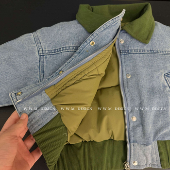 Детско дънково яке, корейски стил, пролет 2025, каубойска дънкова материя 79–89%, за деца 3–8 г., с фиксирана качулка