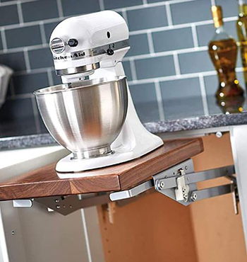 Кухненски шкафов повдигащ механизъм за издърпваща се кошница и рафт за сокоизстисквачка и миксер – Yue Dun, боядисана въглеродна стомана, Нов китайски стил