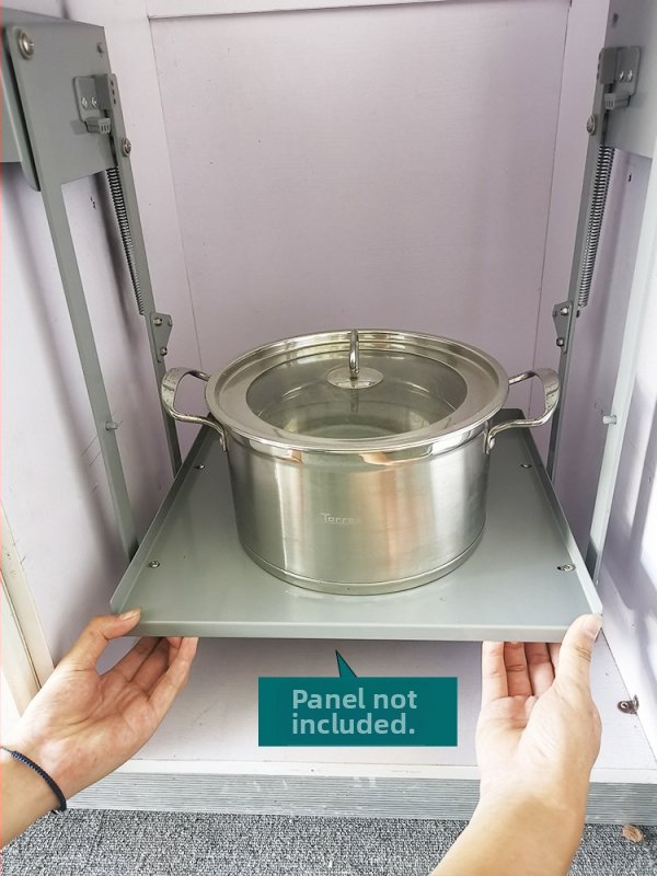 Zdvihový mechanizmus pre kuchynskú skriňu s vysúvacím košom a držiakom na odšťavovač/mixér – Yue Dun, farbená oceľ, nový čínsky štýl