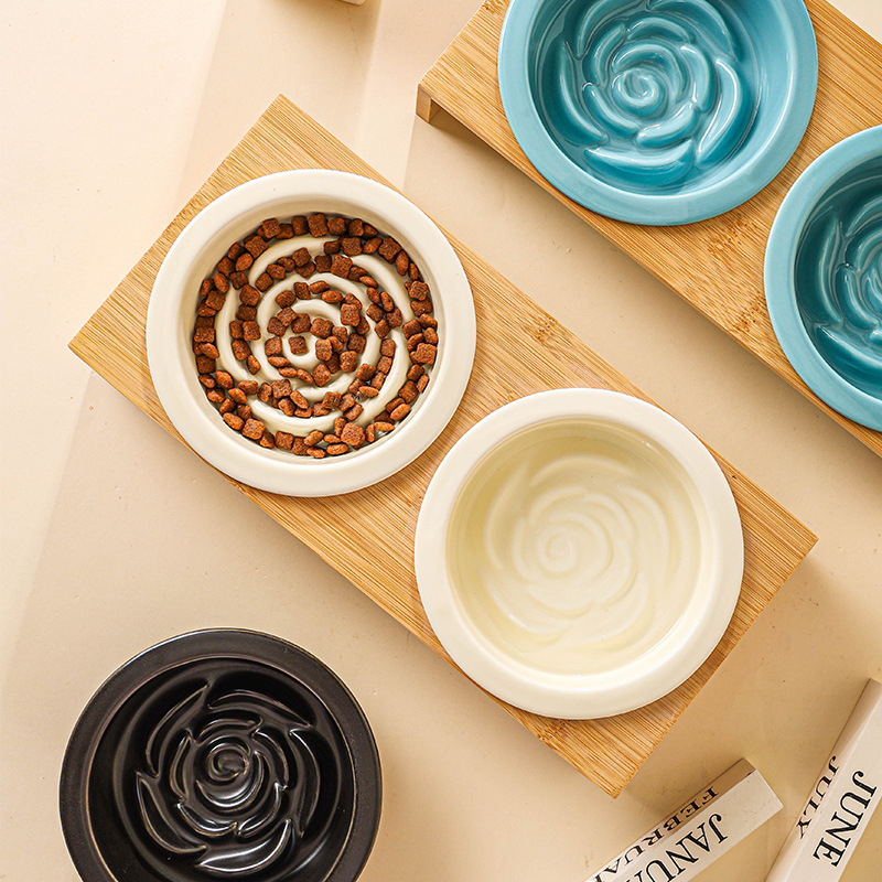 Κεραμικό μπολ φαγητού για γάτες με προστασία από ανατροπή, κατάλληλο για φαγητό και νερό