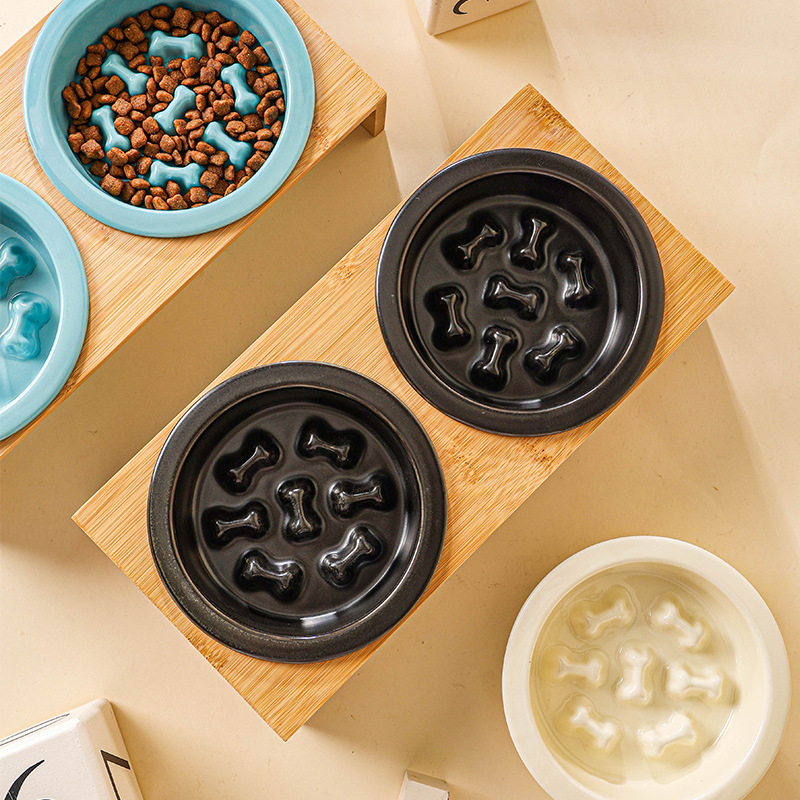 Κεραμικό μπολ φαγητού για γάτες με προστασία από ανατροπή, κατάλληλο για φαγητό και νερό