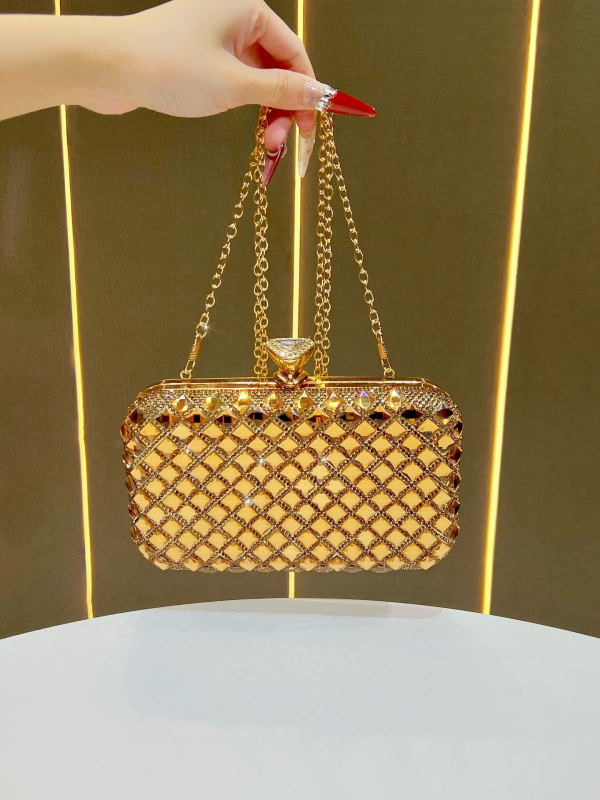 Clutch torba od poliestera, horizontalni kvadratni oblik, zaključavanje, gradski jednostavan stil, unutarnja džep za telefon