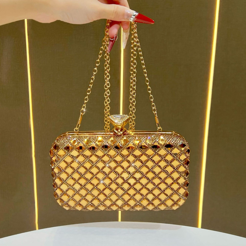 Clutch torba od poliestera, horizontalni kvadratni oblik, zaključavanje, gradski jednostavan stil, unutarnja džep za telefon