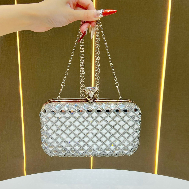 Clutch torba od poliestera, horizontalni kvadratni oblik, zaključavanje, gradski jednostavan stil, unutarnja džep za telefon