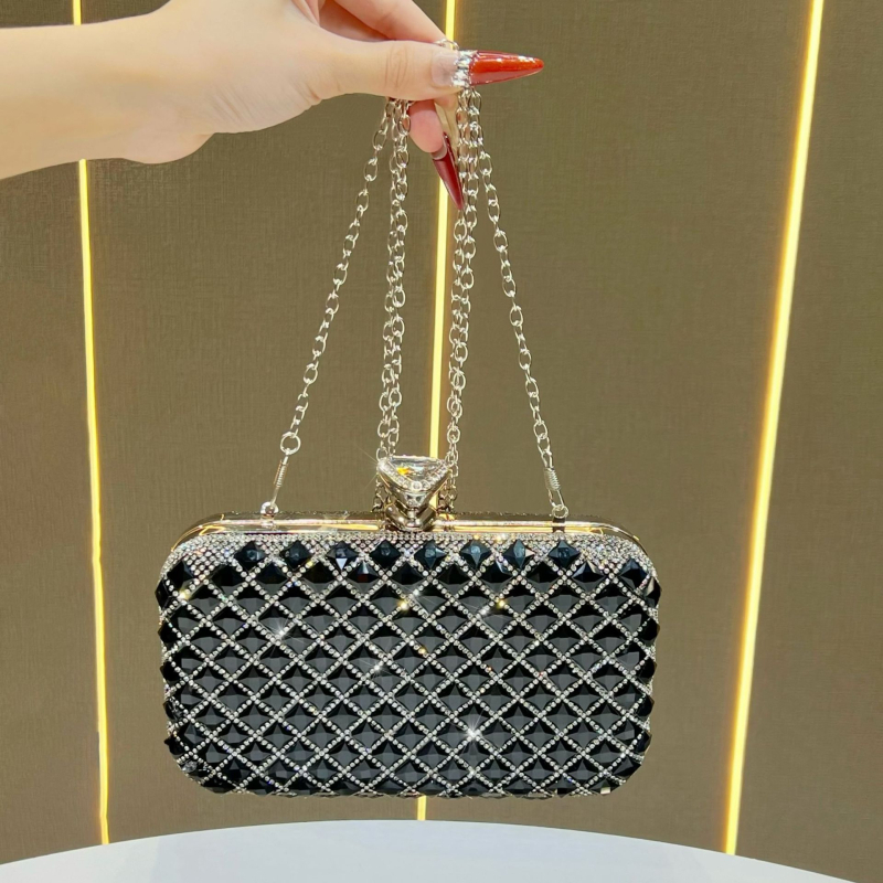 Clutch torba od poliestera, horizontalni kvadratni oblik, zaključavanje, gradski jednostavan stil, unutarnja džep za telefon