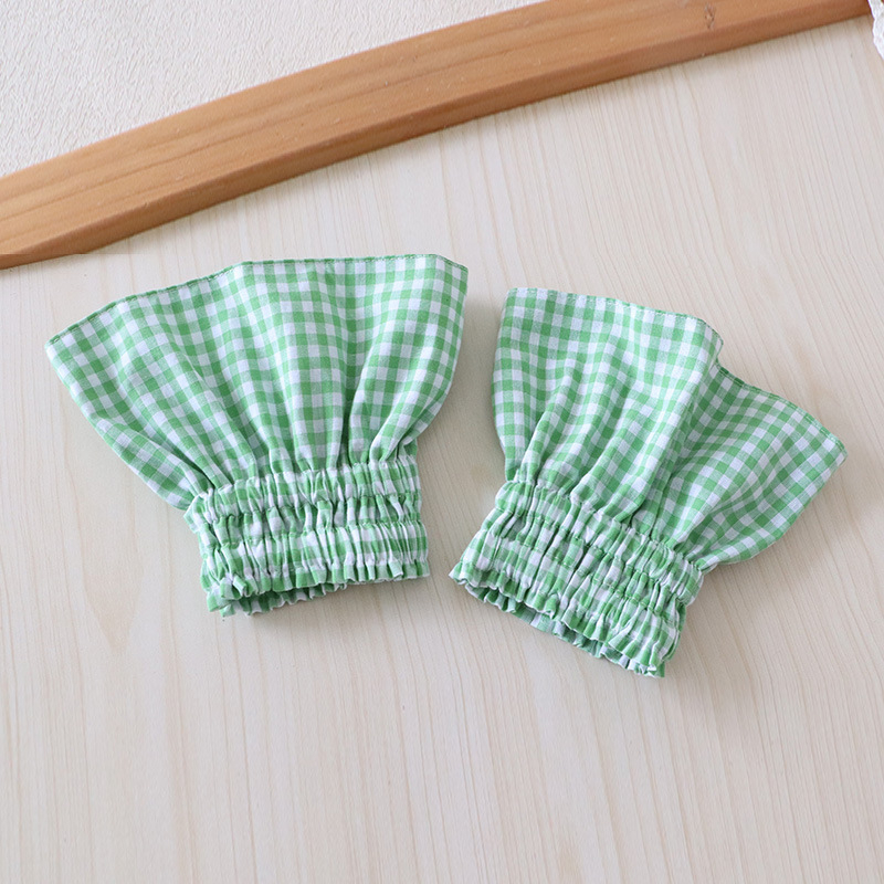 Rukavi od 100% pamuka s kariranim uzorom, korejski stil, geometrijski apstraktni uzorak, zaštita od prljavštine