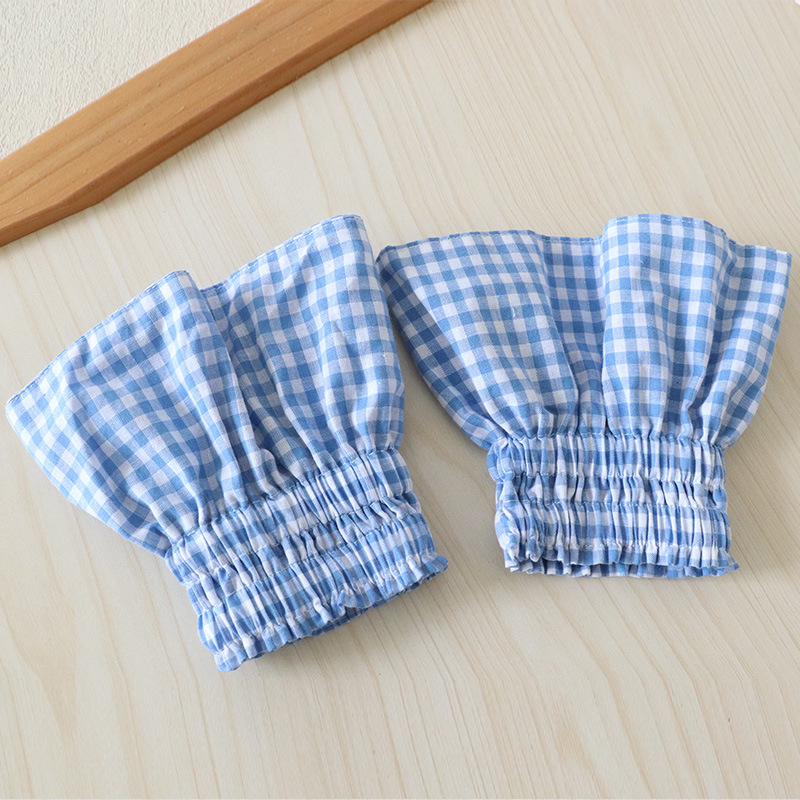 Rukavi od 100% pamuka s kariranim uzorom, korejski stil, geometrijski apstraktni uzorak, zaštita od prljavštine
