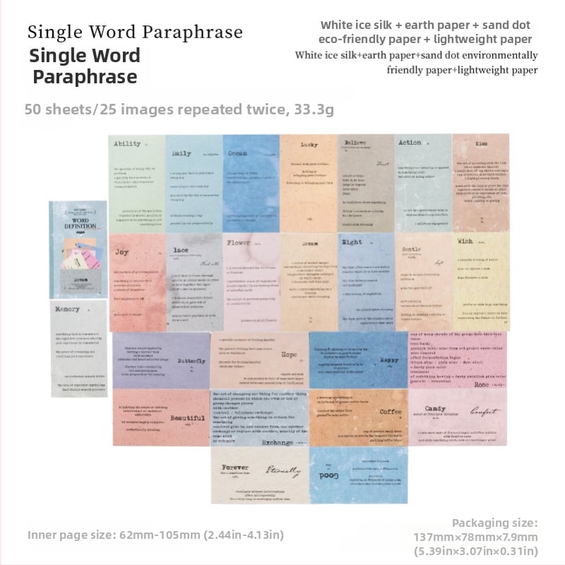 Декоративен комплект за телефонен кейс: ретро стил, без лепило, колаж от хартия; 50 части; материали: бяла копринена хартия, земна хартия, пясъчно-точкова хартия, лека хартия; марка Yu Xian