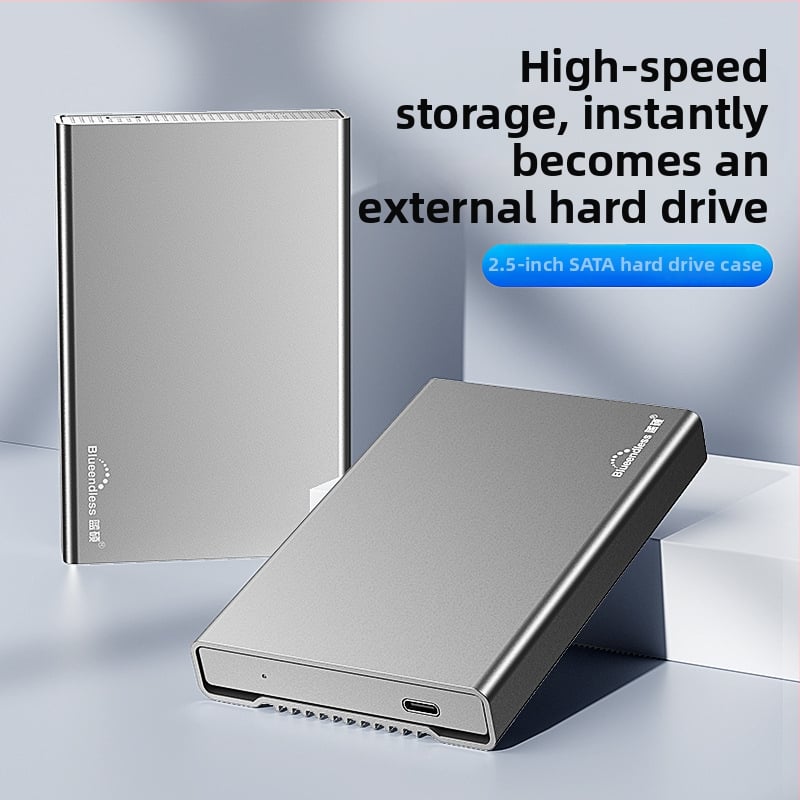 Εξωτερική θήκη SATA για σκληρό δίσκο, ολόσωμο αλουμίνιο, θύρα USB-C, έως 4TB, USB 3.0 με ταχύτητα 5Gbps