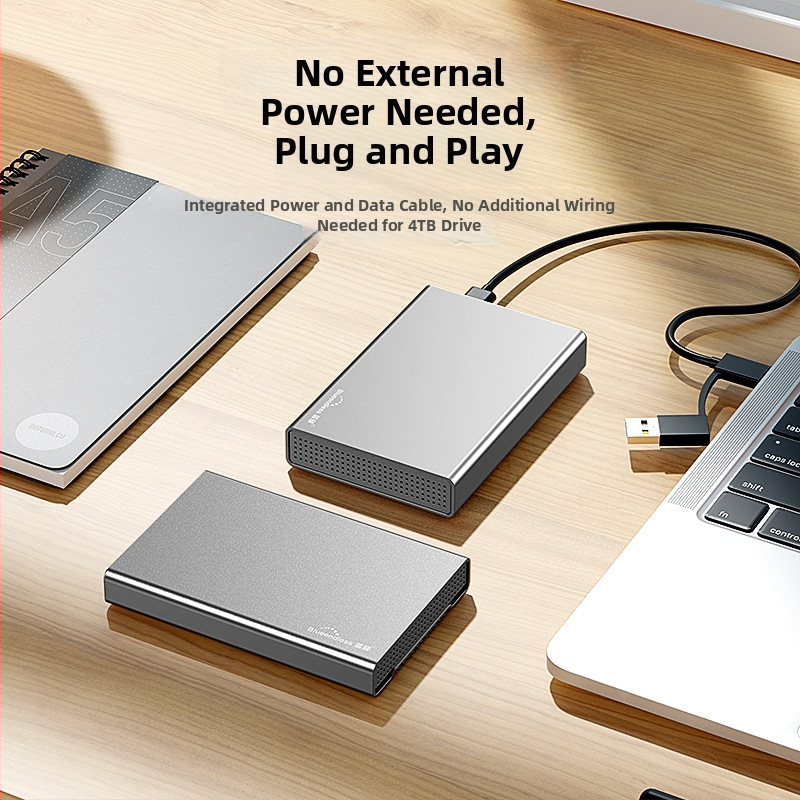 Externé puzdro SATA pre pevný disk, celé hliníkové telo, USB-C, až do 4 TB, USB 3.0 s rýchlosťou 5 Gbps