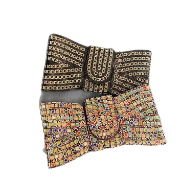 Večernja clutch torbica s mašnicom - PU materijal, magnetno zatvaranje, poliester podstava, džep za dokumente