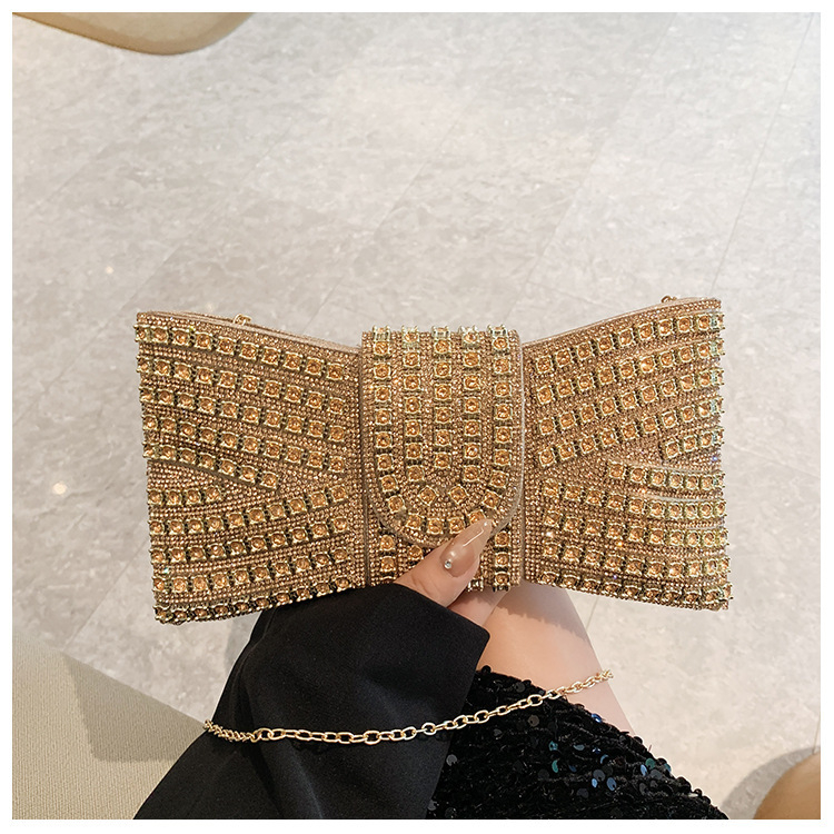 Večernja clutch torbica s mašnicom - PU materijal, magnetno zatvaranje, poliester podstava, džep za dokumente