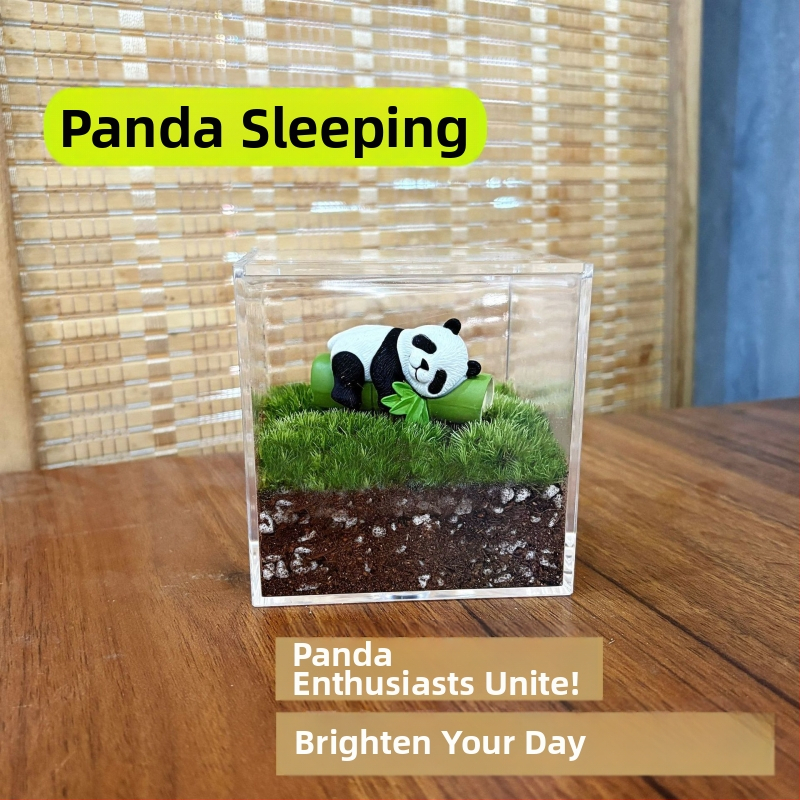 Peisaj mic cu mușchi în sticluță pentru birou – lucrat manual, din plastic, personalizare disponibilă cu imprimare a logo-ului, potrivit ca cadou de afaceri