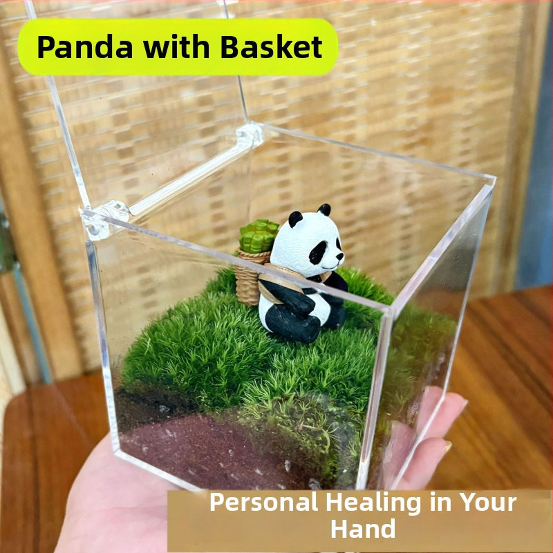 Mikro krajina z machu v fľaši na stôl – ručne vyrobené, z plastu, personalizácia s potlačou loga, vhodné ako firemné darčeky