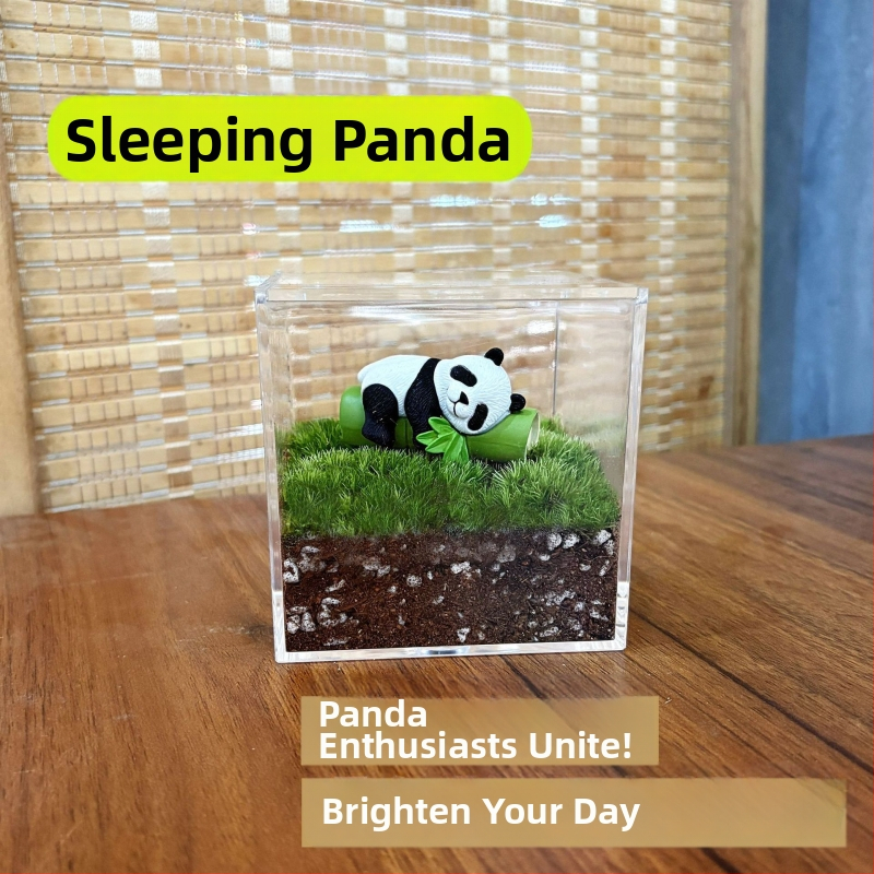 Peisaj mic cu mușchi în sticluță pentru birou – lucrat manual, din plastic, personalizare disponibilă cu imprimare a logo-ului, potrivit ca cadou de afaceri