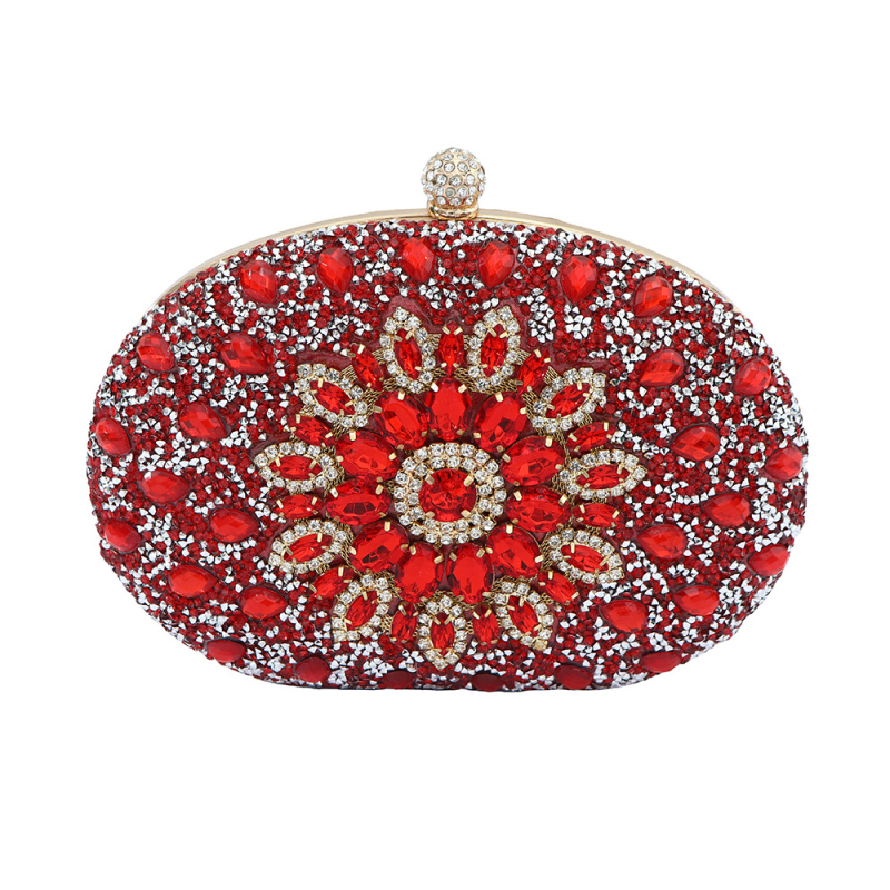Večernja clutch torba s dijamantno ukrašenim suncokretom, PU materijal, oblik školjke, zaključavanje, unutarnja džep za mobitel, Kaihui