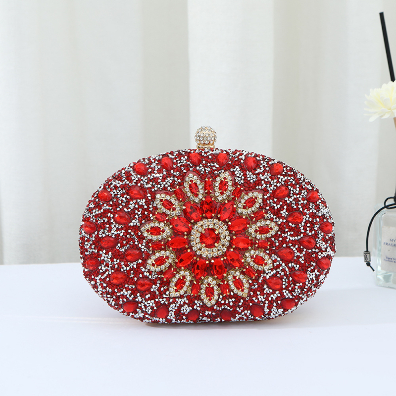 Večernja clutch torba s dijamantno ukrašenim suncokretom, PU materijal, oblik školjke, zaključavanje, unutarnja džep za mobitel, Kaihui