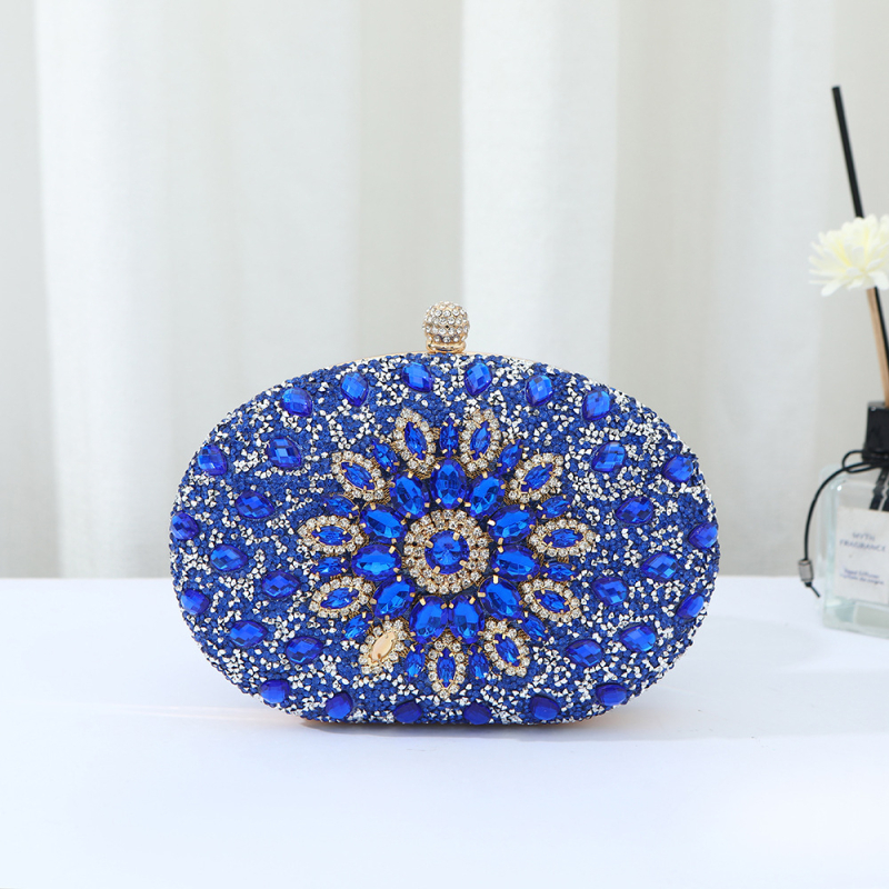 Večernja clutch torba s dijamantno ukrašenim suncokretom, PU materijal, oblik školjke, zaključavanje, unutarnja džep za mobitel, Kaihui