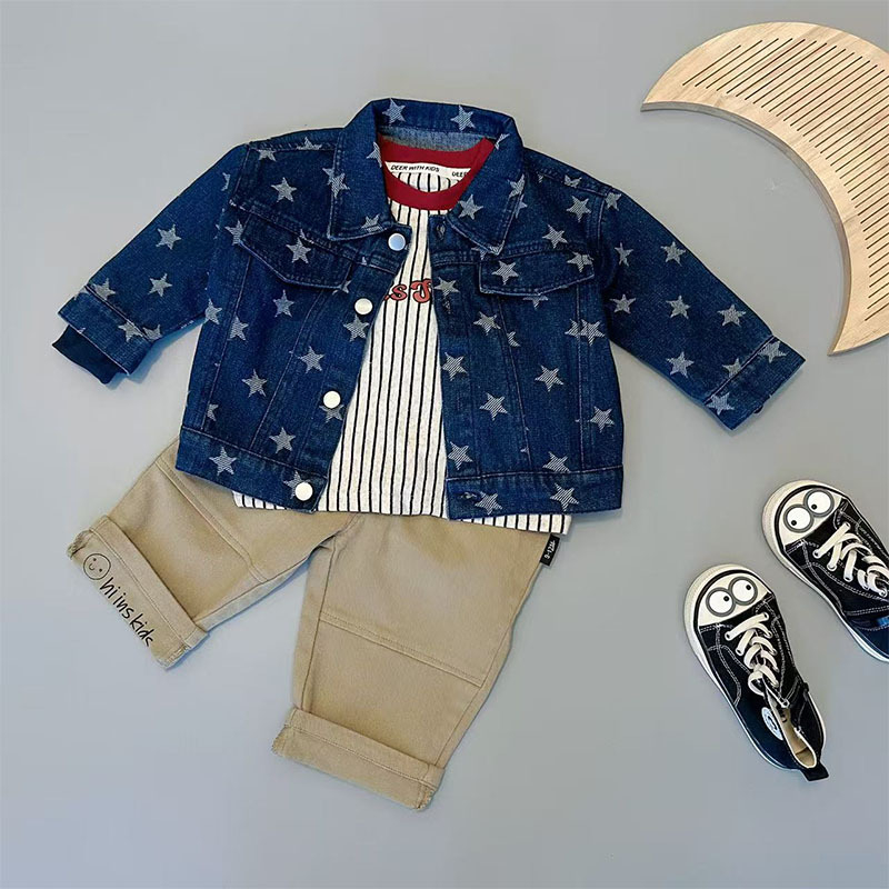 Βρεφικό τζιν μπουφάν, κορεατικού στιλ, βαμβάκι, ανοιξιάτικο-φθινοπωρινό, για βρέφη 0–1 ετών