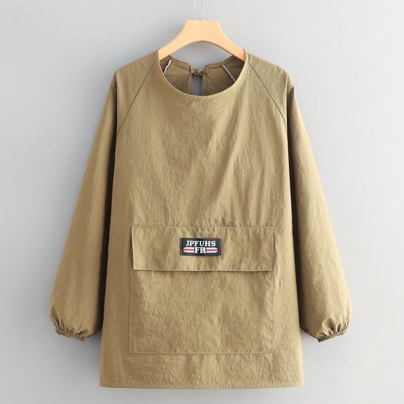 Taslan anyagú ujjú kötény konyhára, karikatúra mintás, anti-szennyeződés védelem