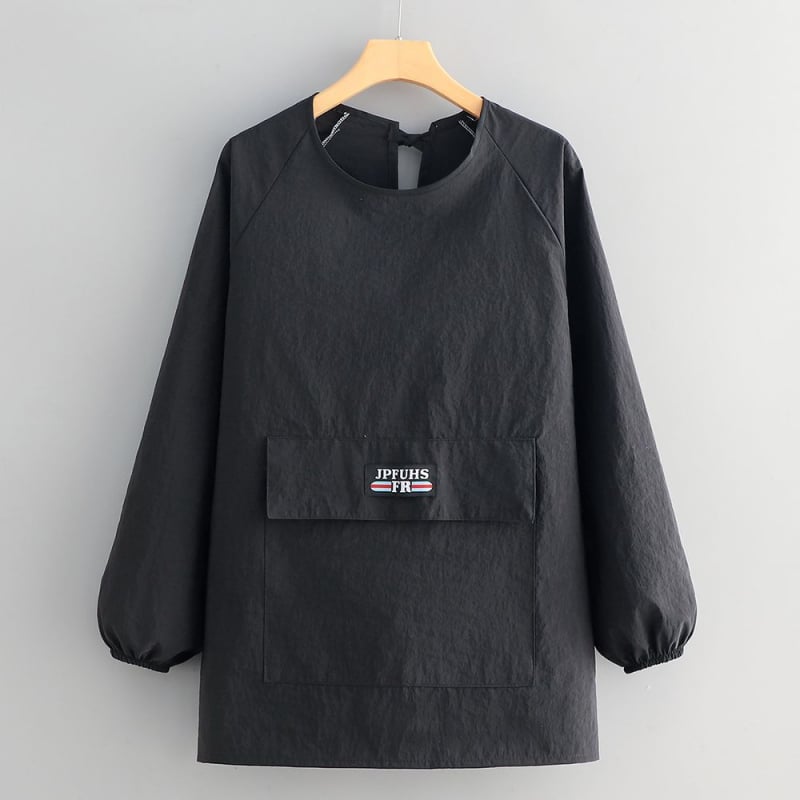 Taslan anyagú ujjú kötény konyhára, karikatúra mintás, anti-szennyeződés védelem