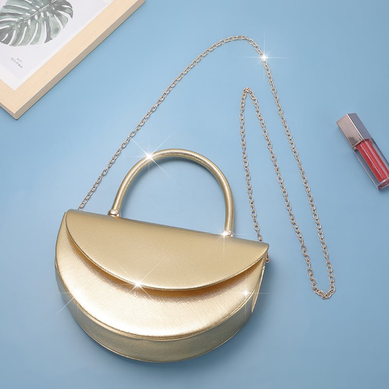 Ívelt alakú kézitáska, poliészter, fedett nyitás, belső telefonzseb, 2025 nyár