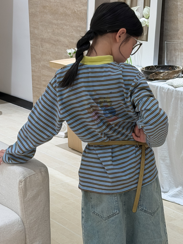 KUMAI.KIDS dječja polo majica – korejski stil, prugasta, pamuk, dob 3-8 godina