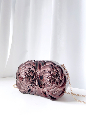 Estélyi táska - akril, ovális alak, mágneszár, telefontartó rekesz, európa- és amerikai retro stílus (Model Y0745)