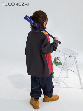 Fulongzi uniszex pamut csíkos pólóing, tavasz 2024, 8 évesnél idősebb gyerekeknek