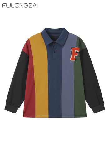 Fulongzi uniszex pamut csíkos pólóing, tavasz 2024, 8 évesnél idősebb gyerekeknek