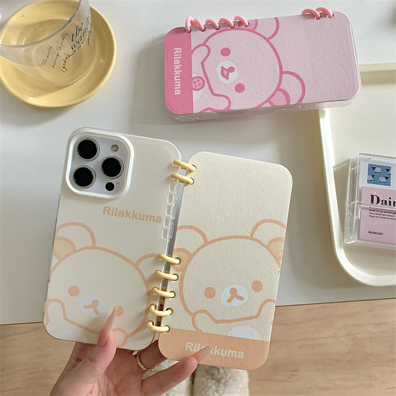 Obal na iPhone – Dizajn Rilakkuma poznámkový blok, TPU materiál, odolný proti pádu, ochrana, prispôsobiteľný