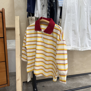 Dječja polo majica - prugasta pamučna, unisex, za stariju djecu od 8 godina, proljeće