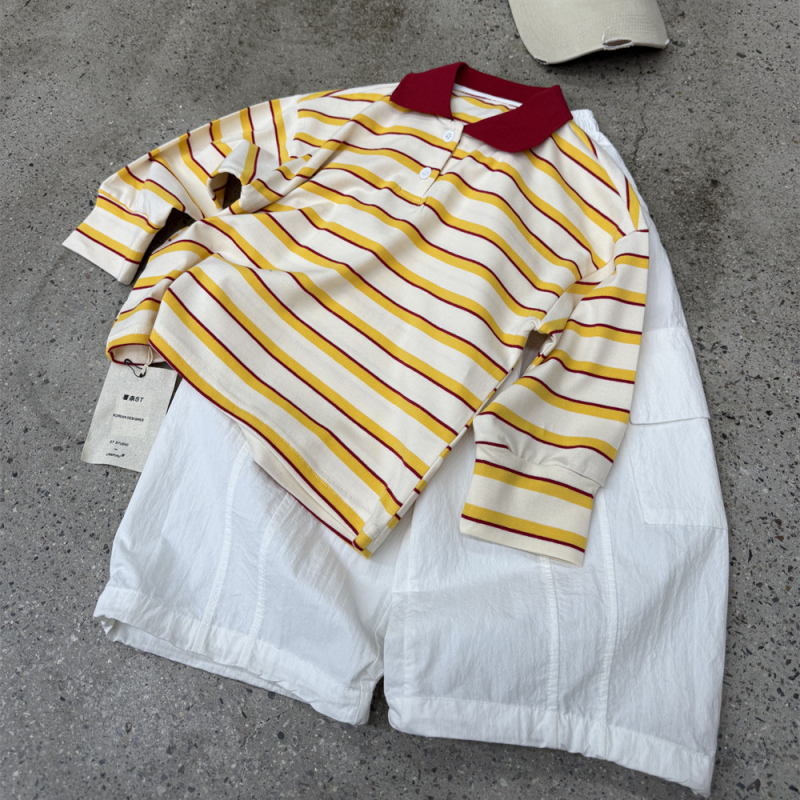 Dječja polo majica - prugasta pamučna, unisex, za stariju djecu od 8 godina, proljeće