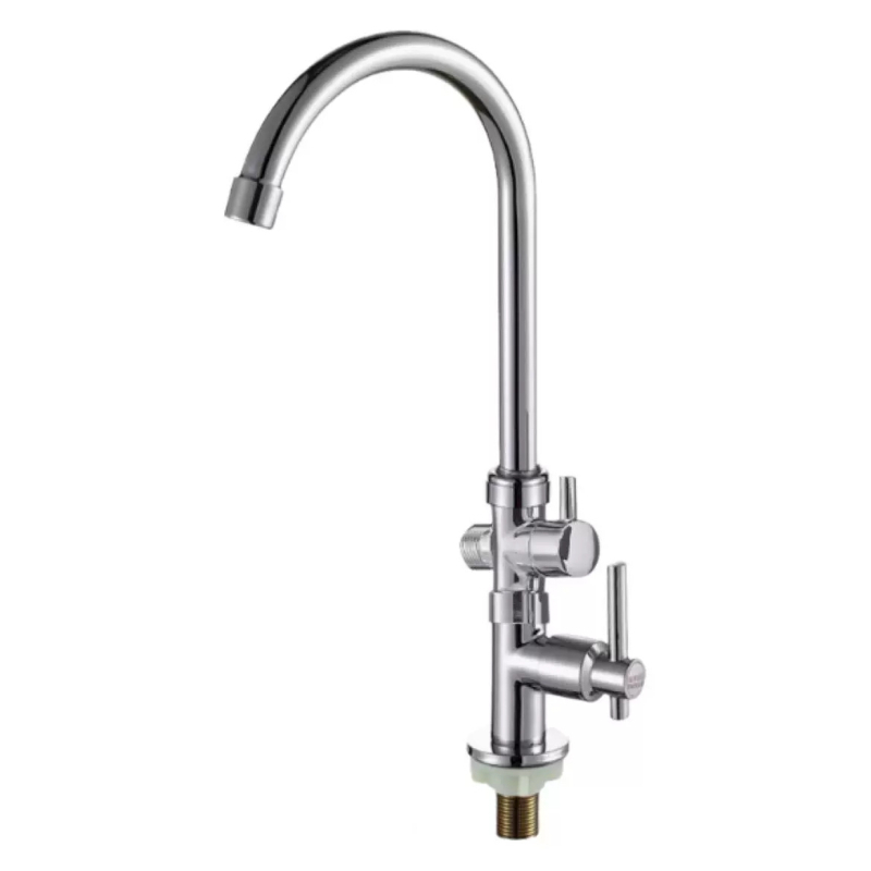 Konyhai mosogatócsaptelep – réztest, kerámiás szelepsapka, elektroplakkal bevont felület, emelhető nyitás, modell LX-88998