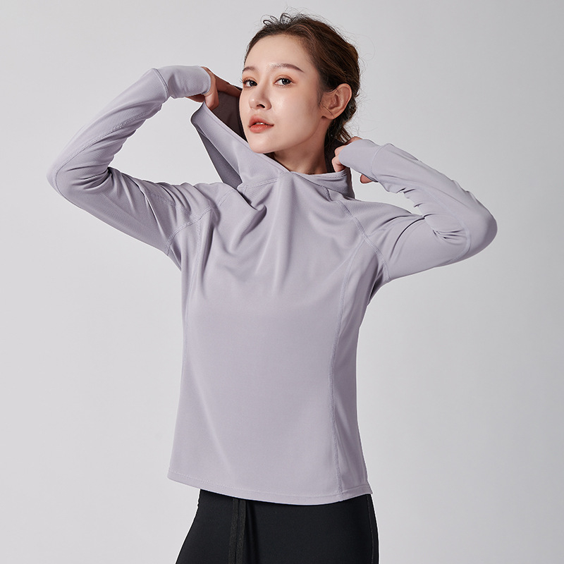 Női kapucnis slim-fit sportdzseki tavaszra, nedvességelvezető, hosszú ujjú