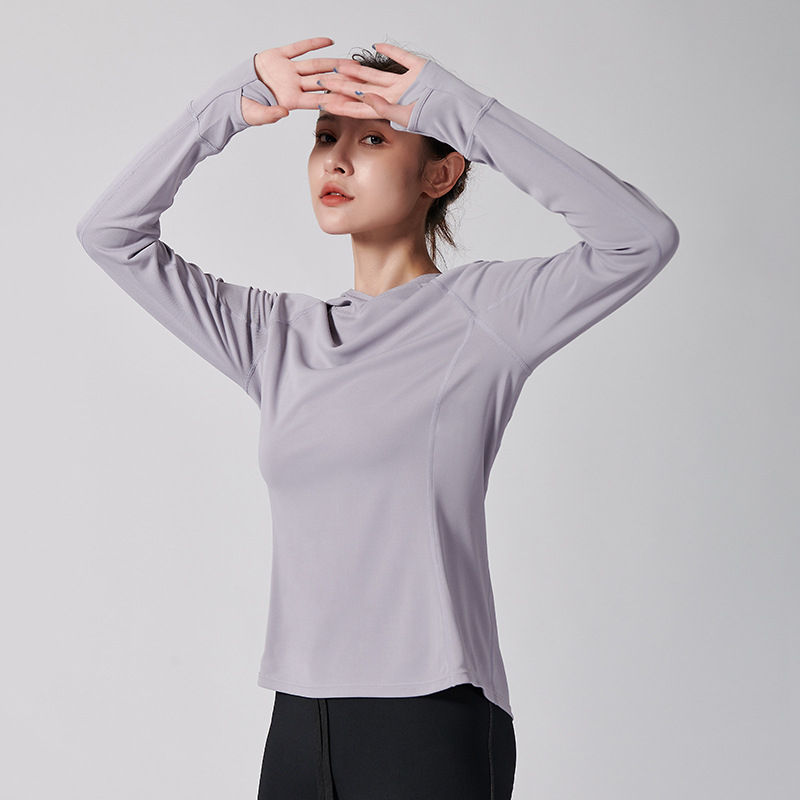 Női kapucnis slim-fit sportdzseki tavaszra, nedvességelvezető, hosszú ujjú