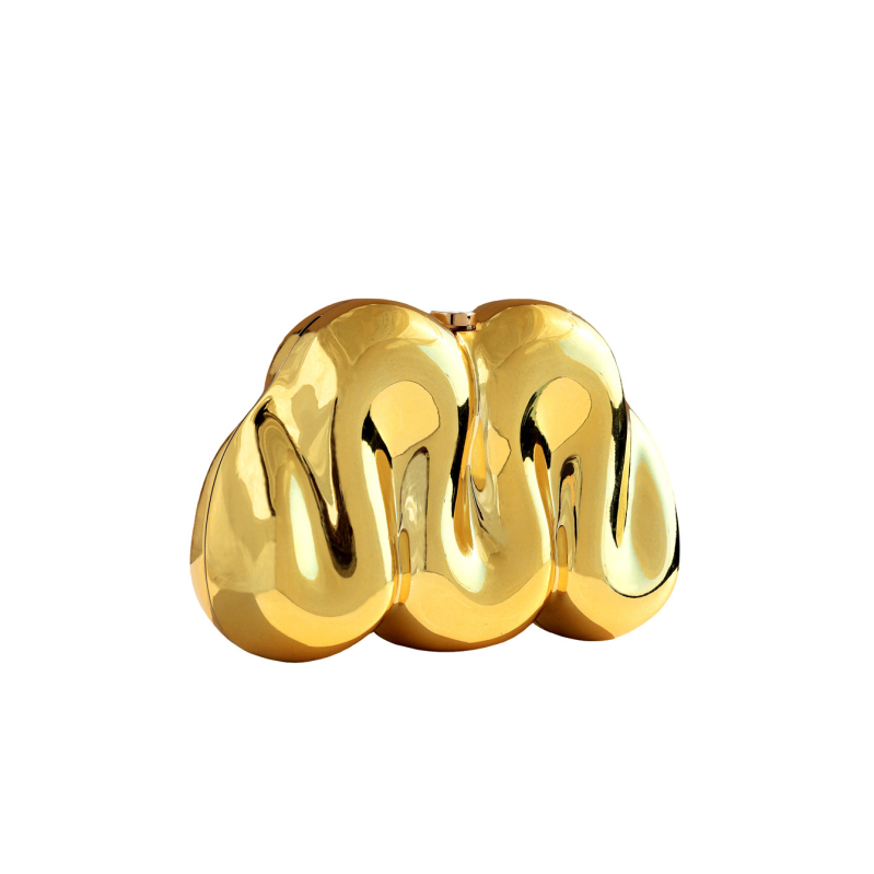 Akril klutch táska, kígyó alakú, szabálytalan forma, kapcsos nyitás, telefontok belső zseb, bélés nélküli, bankett eseményre