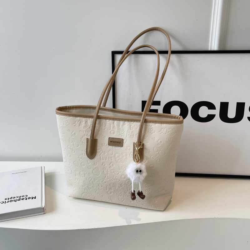 Γυναικεία τσάντα tote — Αστικός μινιμαλισμός, PU δέρμα, οριζόντια τετράγωνη μορφή, φερμουάρ για το άνοιγμα, εσωτερικές θήκες: κρυφή θήκη με φερμουάρ, θήκη για κινητό, θήκη για ID