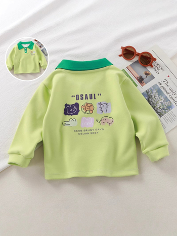 Dječja polo majica, unisex, proljeće–jesen, smjesa kemijskih vlakana, crtani otisak