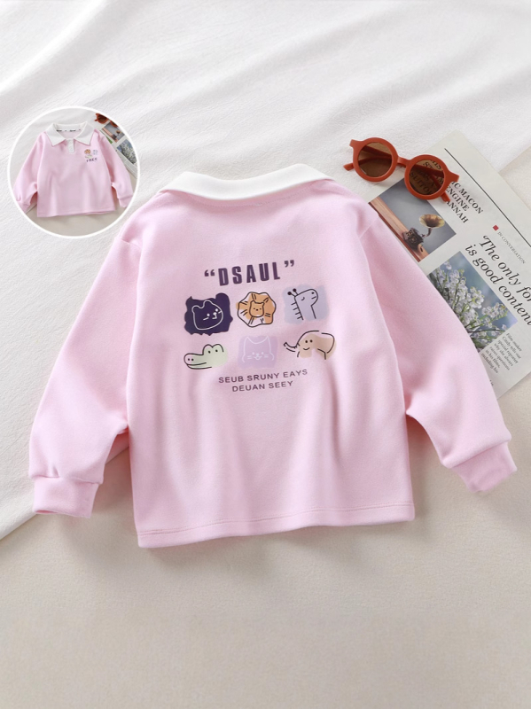 Dječja polo majica, unisex, proljeće–jesen, smjesa kemijskih vlakana, crtani otisak