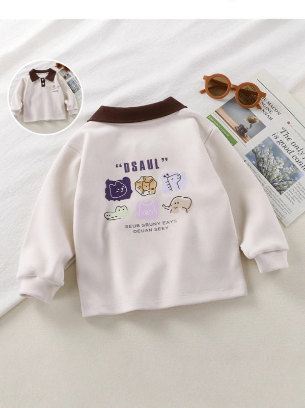Dječja polo majica, unisex, proljeće–jesen, smjesa kemijskih vlakana, crtani otisak